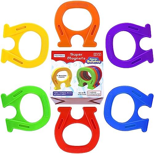 Kanayu 6 Pcs Horseshoe Magnet Toys U Shaped Magnet Movers Science Activity Exercise Student's Hands Ability Experiment Classroom Learning Toy Great Gift Idea for Girls Boys Adults, 6 Colors by Kanayu