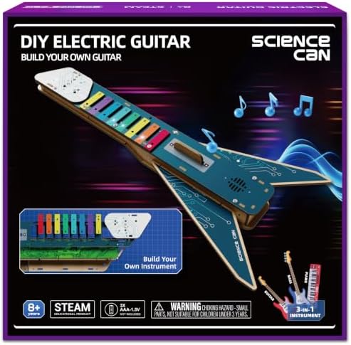 Science Can Electronic Guitar Building Toys, STEM Kits for Kids Age 8-10 by ScienceCan