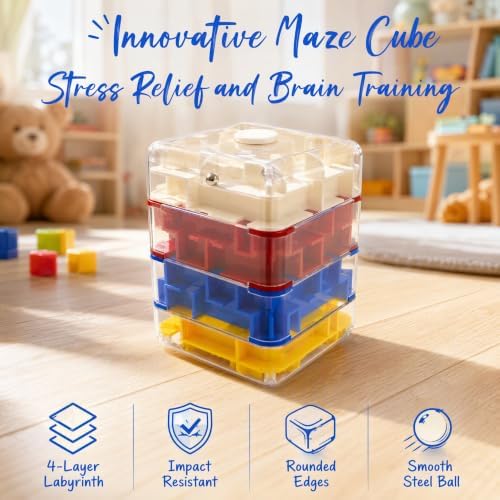 2Pcs 2-in-1 Fidget Spinners Maze Cube,Sensory Fidget Toys for Kids Adults - Image 2