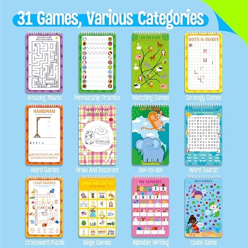 SpriteGru 31 Dry Erase Activities Book, Reusable & Erasable Game Pad, Explore and Find, Maze Matching TIC-TAC-Toe Dot to Dot Educational On the Go Toy and Learning Tool for Road Trip Airplane Travel - Image 6