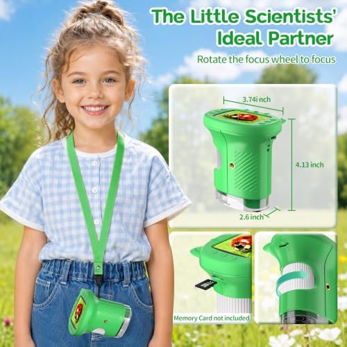 WINWEND Handheld Kids Microscope 1000X Pocket Microscope for Photo and Video Portable Science Kits STEM Toys – Christmas/Birthday Gifts for Girls & Boys Ages 3-12 - Image 6