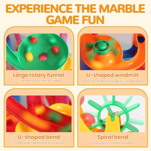 Marble Run, 133 PCS Construction Building Blocks Toys for Kids 4+ - Image 3