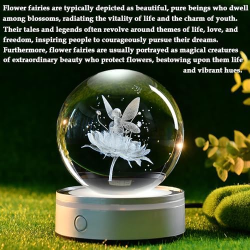 Fairy Gifts for Women 3D Fairy Crystal Ball Night Light - Image 2
