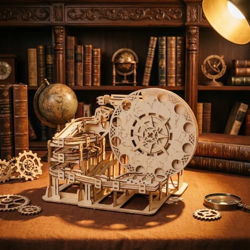 3D Wooden Puzzles for Adults Wood Marble Run to Build Wood disc Creative Mechanical Puzzles Assembly Model Building Kits Perfect Christmas and Birthday Gifts - Image 4
