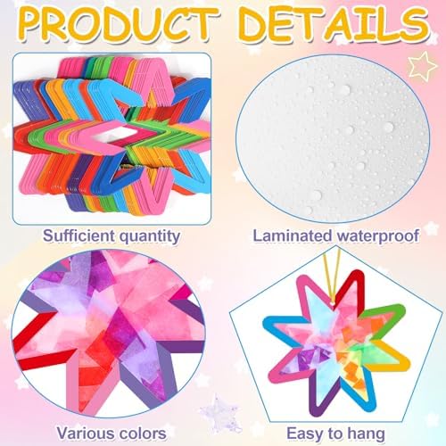Qyeahkj 36Set Star Suncatchers Crafts Kit for Kids - Image 3