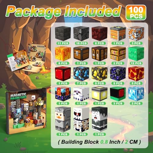 Magnetic Blocks, 100PCS Toys Building Cube Birthday Gifts for Kids - Image 3