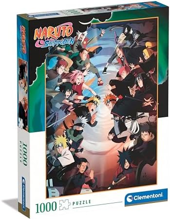 Clementoni - Naruto Shippuden Shippuden-1000 Pieces, Vertical, Fun for Adults, Manga, Anime, Made in Italy, Multicoloured, 39834 by Clementoni