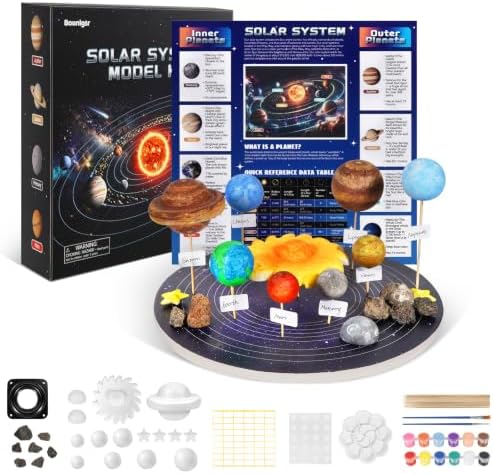Solar System Model Kit, Solar System for Kids 8+, with Rotating Base by Bounlgsr