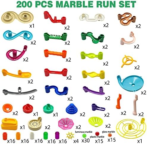 DSHMIXIA Marble Run Marble Maze Race Track with Glowing Marbles for Kids Ages 3-4-8-10 Sturdy Building Toys Kids Games Amazing Fun Gifts (Super) - Image 6
