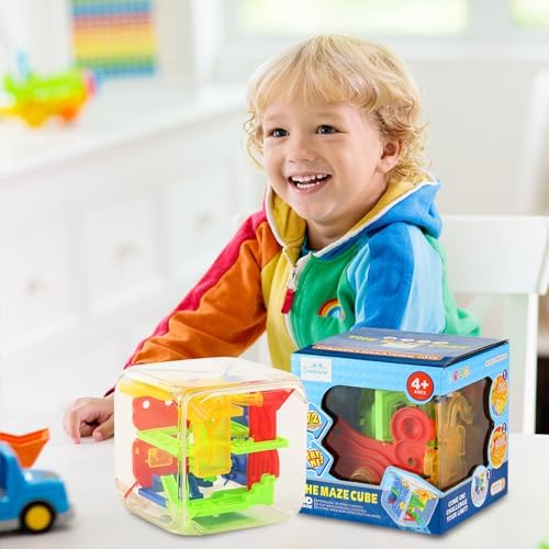 3 Otters 3D Puzzle Maze Cube, 5 Inch 72 Obstacles Brain Teaser - Image 5