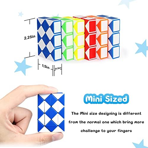 Fidget Snake Cube Puzzle Toys for Kids Party Favors 12 Pack - Image 2