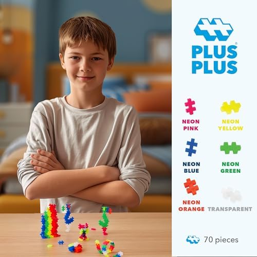 PLUS PLUS Neon Mix Tube - Mini Interlocking Building Blocks Set - Image 2