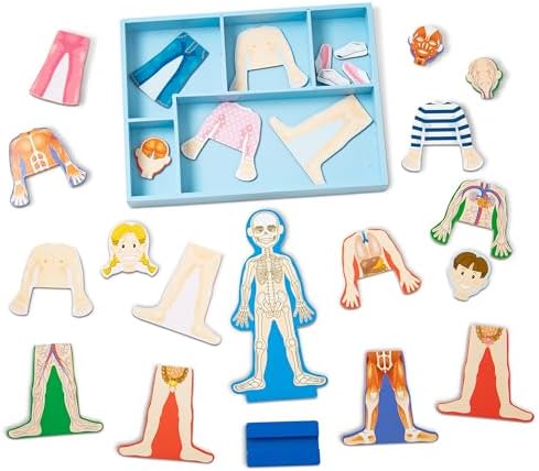 Melissa & Doug Magnetic Human Body Anatomy Play Set with 24 Magnetic Pieces and Storage Tray - Image 5