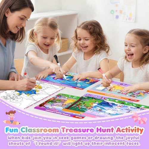 Search and Find Activity Books, 2 In 1 Princess Seek Game Coloring Books - Image 6
