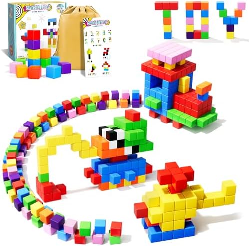 72pcs Magnetic Blocks for Kids, Magnetic Building Cubes for Toddlers 3-5, Preschool STEM Educational Sensory Montessori Square Toy for 3 4 5 6 Boys & Girls 72pcs by Veneibe