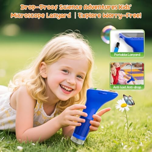SKYBASIC Digital Microscope for Kids, 3" Screen 1000X Handheld Microscope HD Pocket Portable Microscopes Camera, Science Edu Fun Toys for Ages 4-12 Children Students Boys Girls -Blue - Image 5