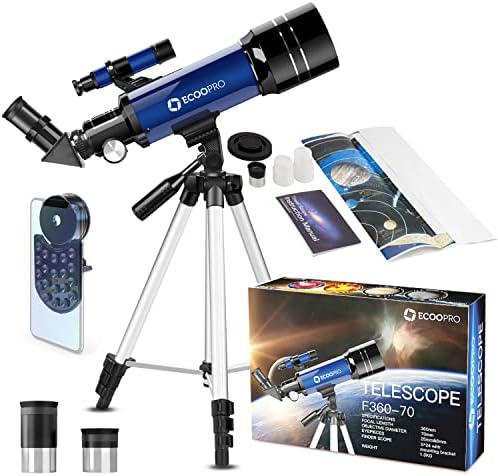 Telescope for Kids & Adults, 70mm Aperture 360mm Refractor (15X-150X) by ECOOPRO