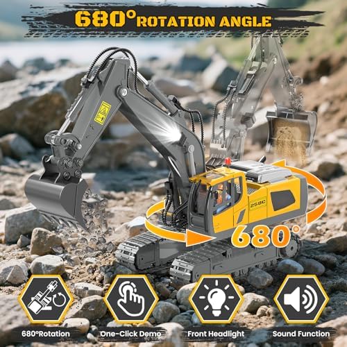 Remote Control Excavator Toy, 11CH 2.4GHz Excavator RC Construction Vehicle - Image 3