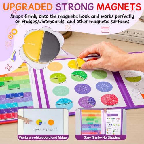 Magnetic Fraction Playbook with Tiles & Circles Kid Fraction Manipulatives - Image 6