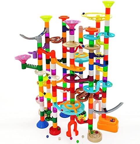 DSHMIXIA Marble Run Marble Maze Race Track with Glowing Marbles for Kids Ages 3-4-8-10 Sturdy Building Toys Kids Games Amazing Fun Gifts (Super) by DSHMIXIA