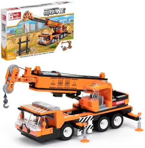 Block Builder Mobile Crane Building Block Set (475pcs) and Construction Tower Crane. Two Building Kits in one Set! Toy Blocks Suitable for Boys and Girls. by BlockBuilder