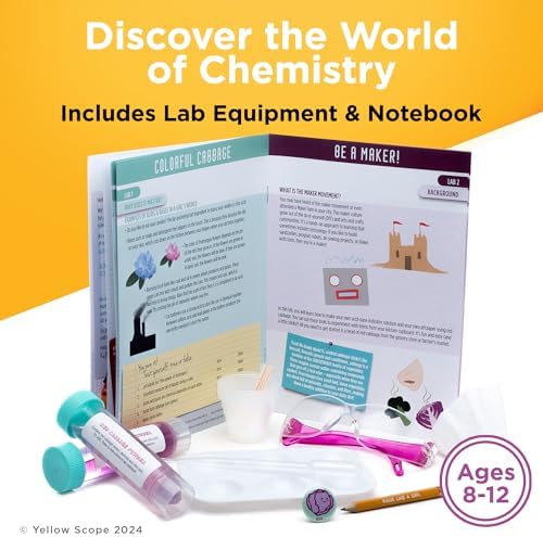 Yellow Scope Science Kit for Kids, Acid, Base & pH Kit for Girls and Boys, Cabbage Chemistry, STEM Learning Color Changing Experiment, Kids Ages 8-12 - Image 2