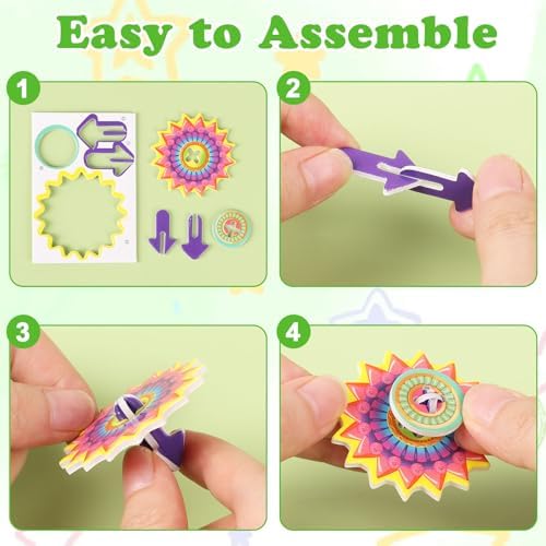 CCINEE 30 Pack Mini Paper Spinning Top Puzzles for Kids - Image 3