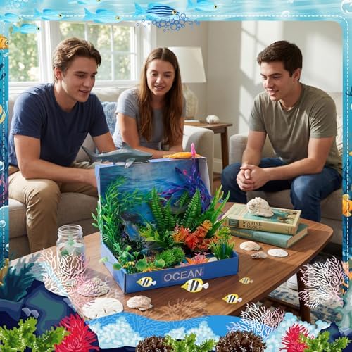 AmazingSpark 46 Pcs Ocean Diorama Box Kit Habitat Project Box Set - Image 6
