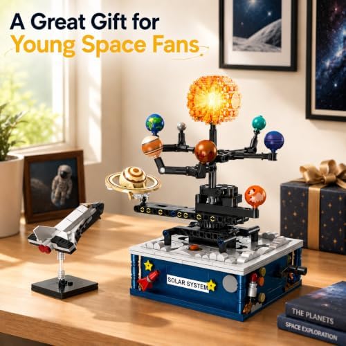 Hand-Cranked Solar System Building Set with Light - Image 4