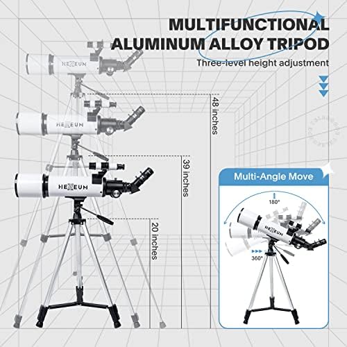 Koolpte Telescope for Adults, 80mm/600mm AZ Refractor for Beginners - Image 6
