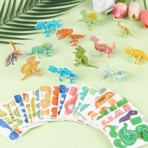 LOMIMOS Educational 3D Cartoon Puzzle,3D Jigsaw Cartoon Model Creative Learning for for Kids Art Crafts Gifts DIY Decoration (Dinosaur) by LOMIMOS
