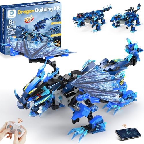 Sillbird Dragon Building Kit with Remote Control STEM Gift for Boys 8-12 by Sillbird