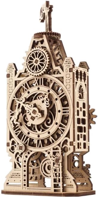 UGEARS Old Clock Tower, 3D Puzzle, 7.87-inch Height, Wooden Model Kits for Adults Clock Kit for Do It Yourself Wood Building Kit for Adult Mechanical Puzzle - Image 3