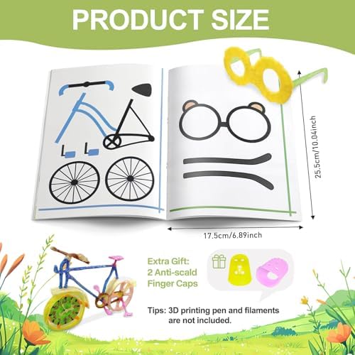 Dayker 3D Printing Drawing Book, Reusable 40 Vibrant Patterns Template - Image 2