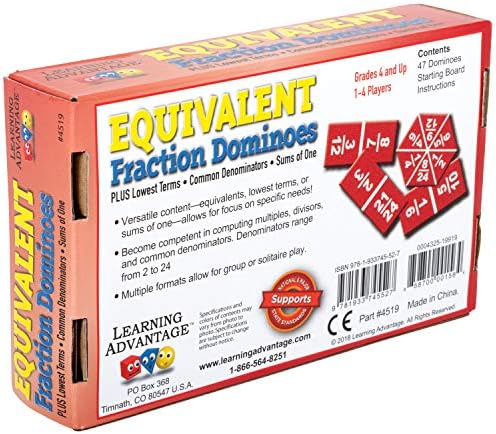 LEARNING ADVANTAGE Equivalent Fraction Dominoes, Math Games for Kids - Image 7