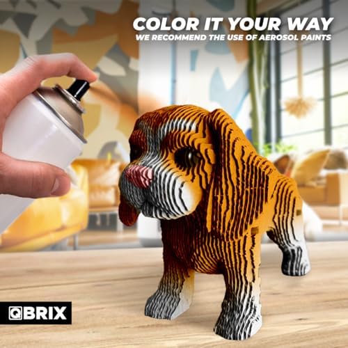 QBRIX Another 3 Puppies 3D Puzzle for Adults, DIY Craft Kit for Home Decor, 3D Model Kit for Teens 14+, Creative and Original Gift for Craftlovers, Cardboard Model Building Kit - Image 6