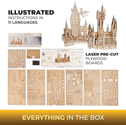 Ugears Harry Potter Hogwarts Castle 3D Wooden Puzzles for Adults - Harry Potter Castle Wooden Model Kits for Adults to Build, Mechanical Wood Puzzles Adult Building Sets, Hobby Kit, 3D Puzzle - Image 5