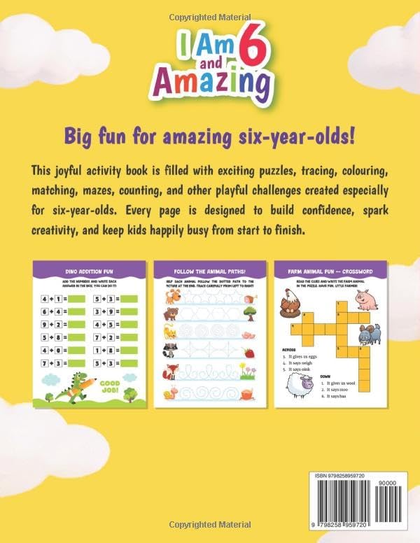 I Am 6 and Amazing: A Fun Activity Book for Six-Year-Olds: 90+ Educational Activities and Puzzles for Kids Age 6 Including Mazes, Word Searches, Sudoku, Learning Games, and More - Image 2