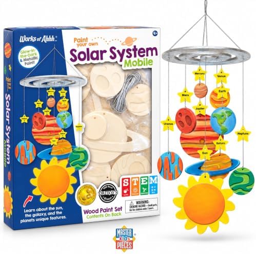 Works of Ahhh... Classic Wood Paint Kit - Solar System Mobile Craft Set - Kid - Image 2