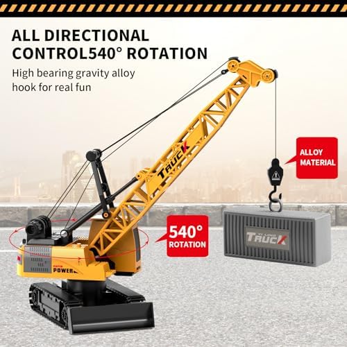 Dwi Dowellin Remote Control Crawler Crane for Boys,11-Channel 2.4GHz RC Construction Crane Toy for Kids Age 3 4-7 8 9 10 Year Old - Image 4