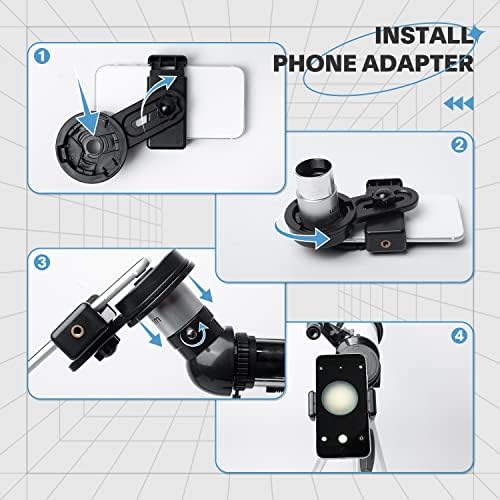 Koolpte Telescope for Adults & Beginner Astronomers - 80mm Aperture 600mm Fully Multi-Coated High Transmission Coatings with AZ Mount Tripod Phone Adapter, Carrying Bag, Wireless Control. - Image 4