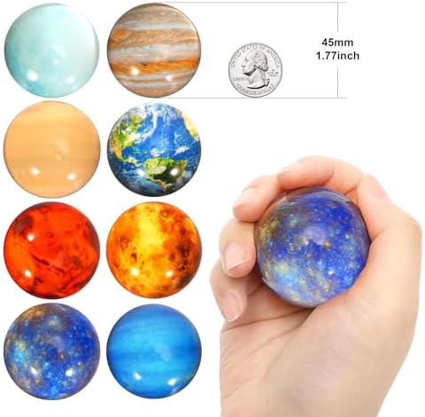 Pllieay 16PCS Solar System for Kids, Solar System Planets Toys - Eight Planets Bouncy Balls+Planetary Flashcards for Kids Party Favors, Educational Space Toys - Image 3