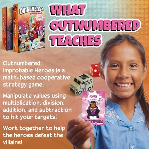 Outnumbered: Improbable Heroes Board Game - A Mensa Award Winning Superhero Math Game | Fun & Educational Game for Kids, Adults, and Families | STEM Toy to Learn Multiplication & Division - Image 5