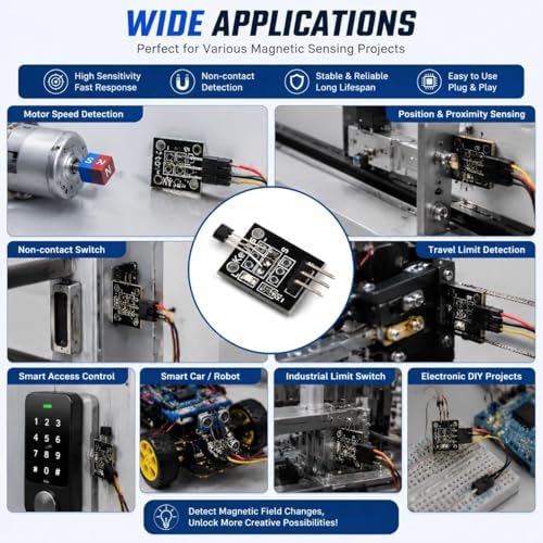 5 Pcs KY-035 3Pin Class Bihor Analog Hall Magnetic Sensor Module Starter Kit - Image 6