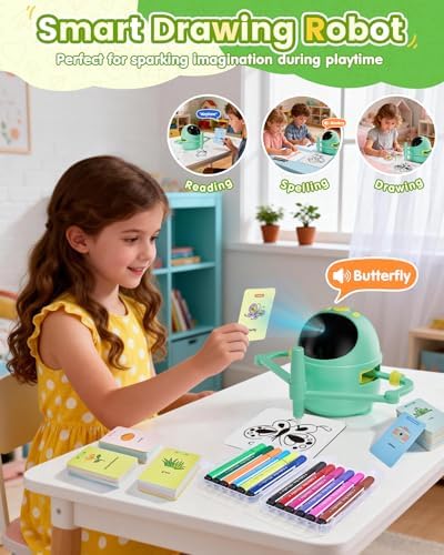Drawing Robot for Kids, Montessori Painting Learning Smart Drawing Robot Toy with 150 Learning Cards, Voice Guided Step-by-Step Drawing, STEM Art Gift for Boys & Girls Ages 3+ - Image 2