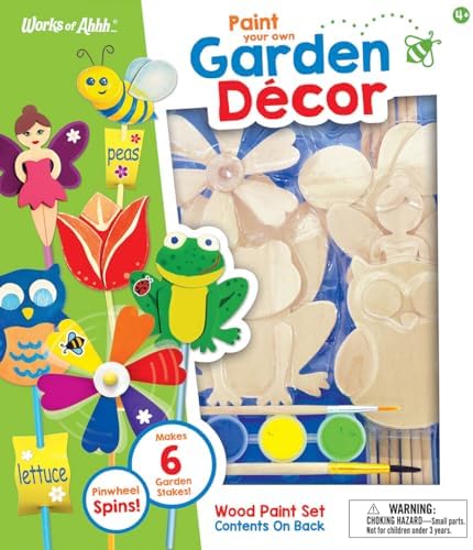 Works of Ahhh... Garden Decor Wood Paint Kit - Wood Craft Kit, Educational, Fun - Ages 4+ by WorksofAhhh