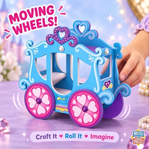 Works of Ahhh... Princess Carriage Wood Paint Kit - Classic Craft Set for Kids - Includes Paint, Glitter, Gem Stones - Ages 4+ - Princess Crafts & Carriage Toy - Image 5