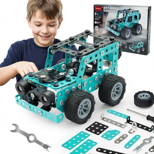 Erector Sets for Boys Age 8-12, Metal Model Car Kits for 14 and Up, TruckToy Building Sets, STEM Kits for Kids Ages 6-12-16 8-10-13, Birthday Gifts for 12 13 14 15 16 Year Old Boys and Adults by TANMGIN