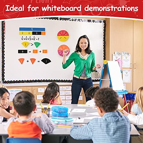 Torlam Magnetic Fraction Tiles & Fraction Circles Activity Set - Math Manipulatives for Elementary School - Fraction Magnets & Resources - Fraction Strips & Bars - Image 5