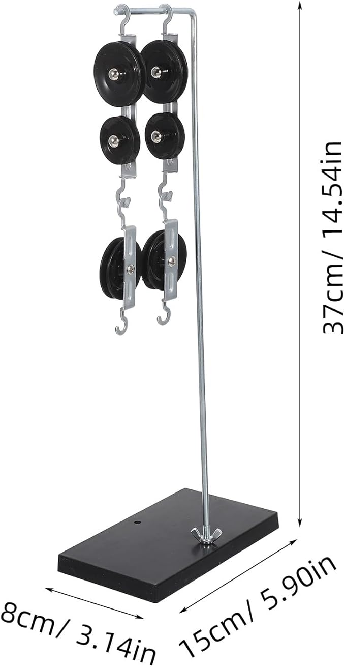 iplusmile Pulley Block Set Physics Lab Science Kit Experiments - Pulley Blocks with Holder and Rope for Science Classroom School Students Physics Class - Random Color